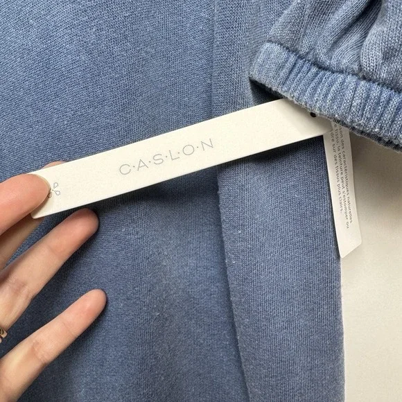 NWT Caslon Size M Blue Organic Cotton Blend Drop Waist Dress - Picture 6 of 8